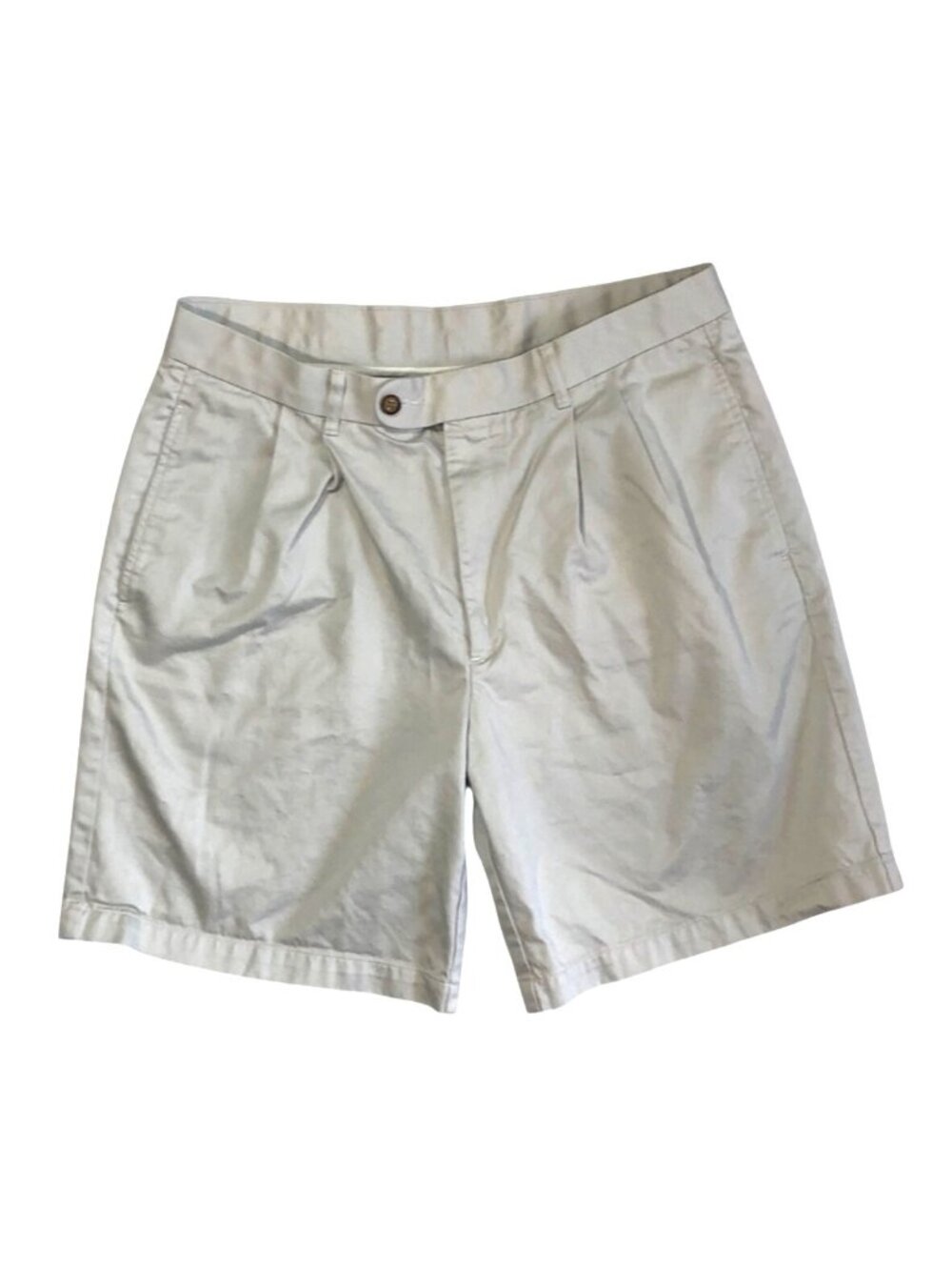 Gary Player Shorts Mens 36 Biege Cotton Pleated Waist Pockets Belt Loop Walking